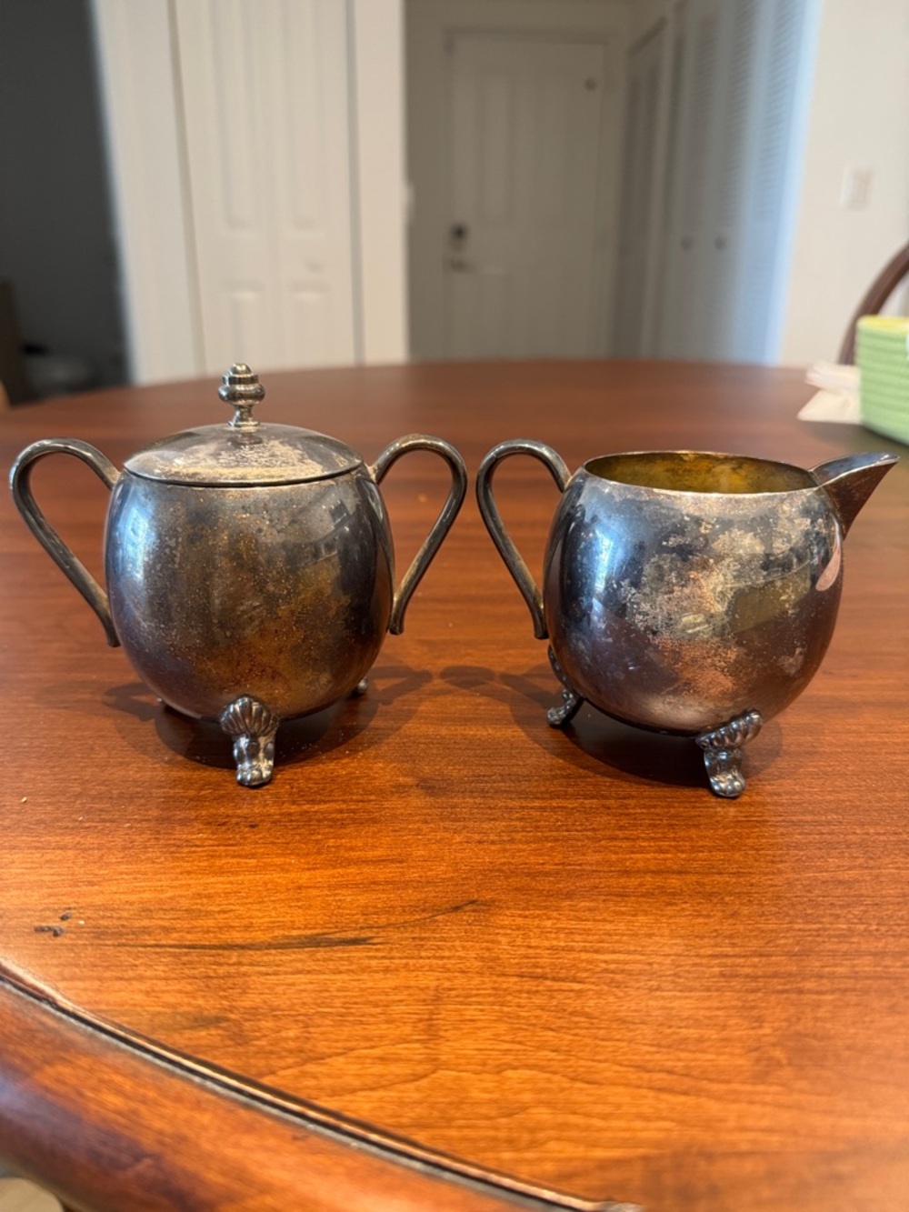 Vintage Silver Plated Sugar and Creamer Set by FB Rogers Silver Comany